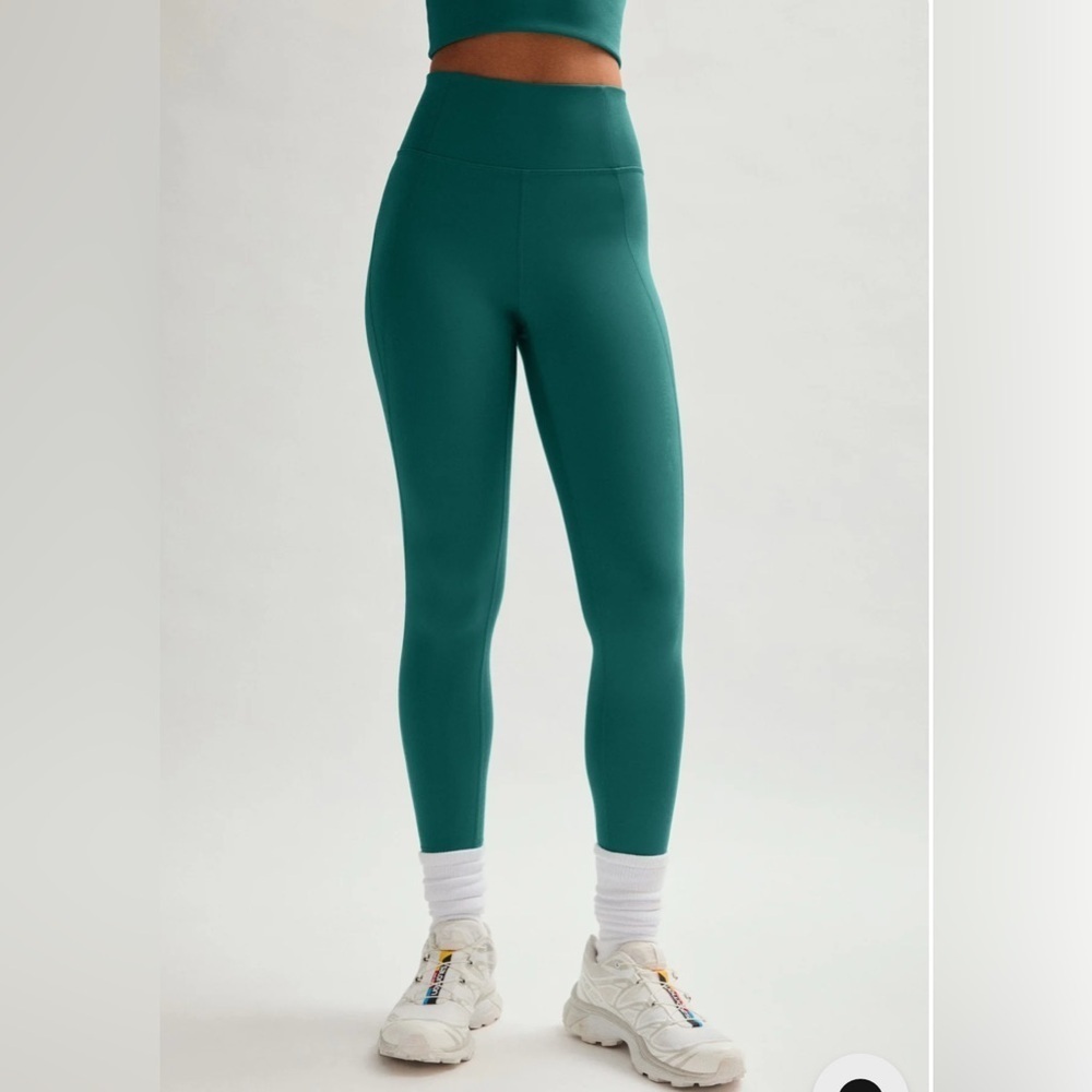Girlfriend Collective Aspen Compressive High-Rise Legging In Teal Size Small